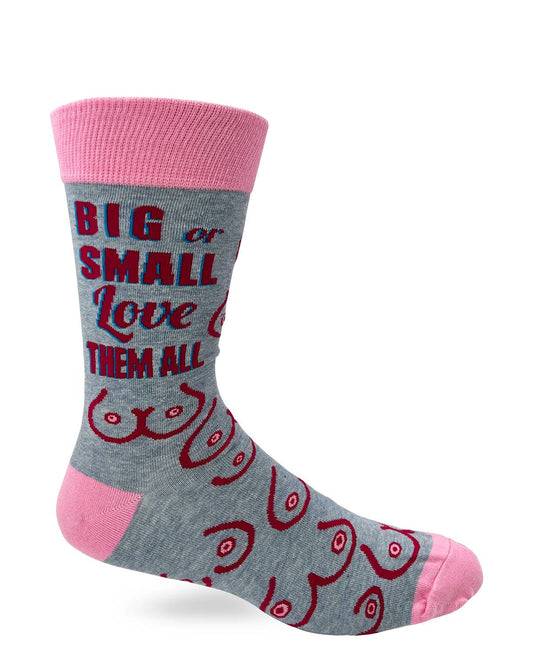 Fabdaz - Big Or Small Love Them All Men's Novelty Crew Socks