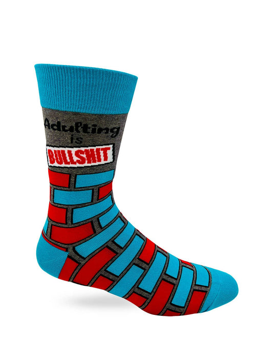 Fabdaz - Adulting is Bullshit Men's Novelty Crew Socks