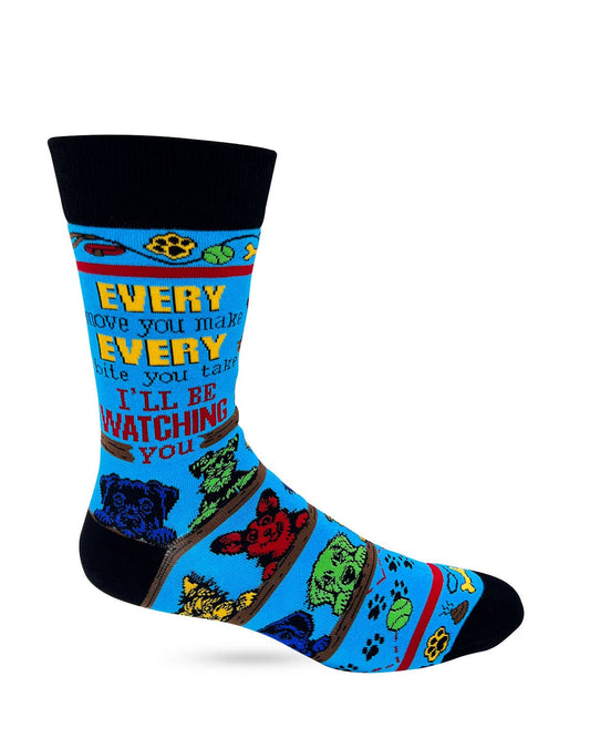 Fabdaz - Every Move You Make, Every Bite You Take I'll Be Watching You Men's Novelty Crew Socks
