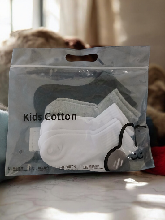 Kids Cotton Crew Socks (5-Pack, Gray) – Buy One Give One | Dollar Sole