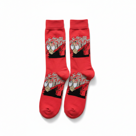 "Turbo Granny Curse" Okarun Graphic Crew Socks
