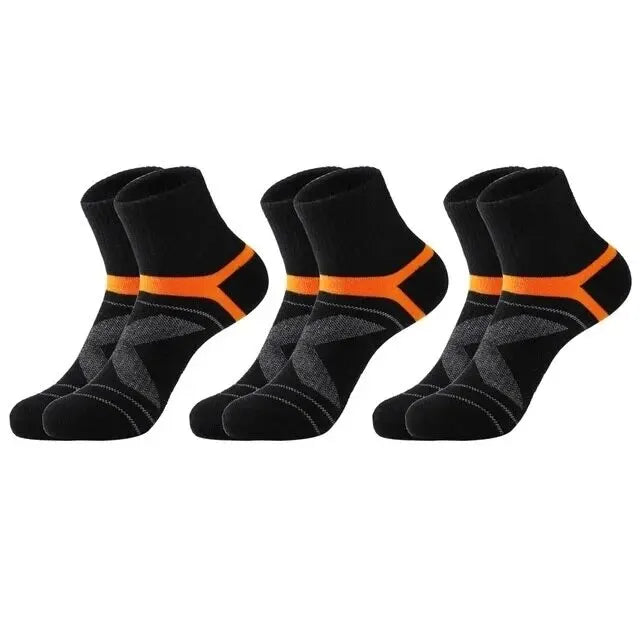 Unisex Black Hiking Socks 3 Pairs Polyester Elastane Knit Comfort