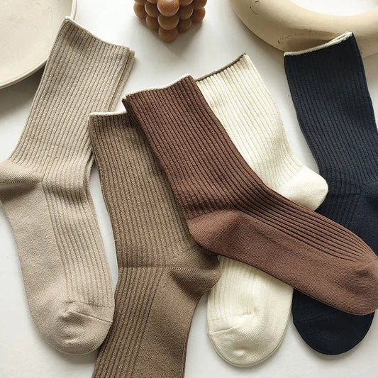 5 Pairs Of New Japanese-Style Women Sock Set