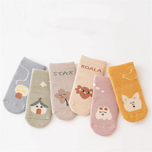 Tiny Steps Baby Thermal Socks — 3 Pairs Non-Slip Winter Socks for Toddlers