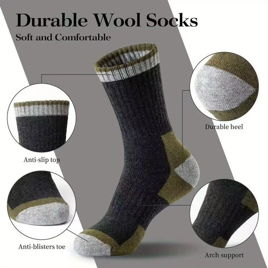 5 Pairs Merino Wool Men's Hiking Socks