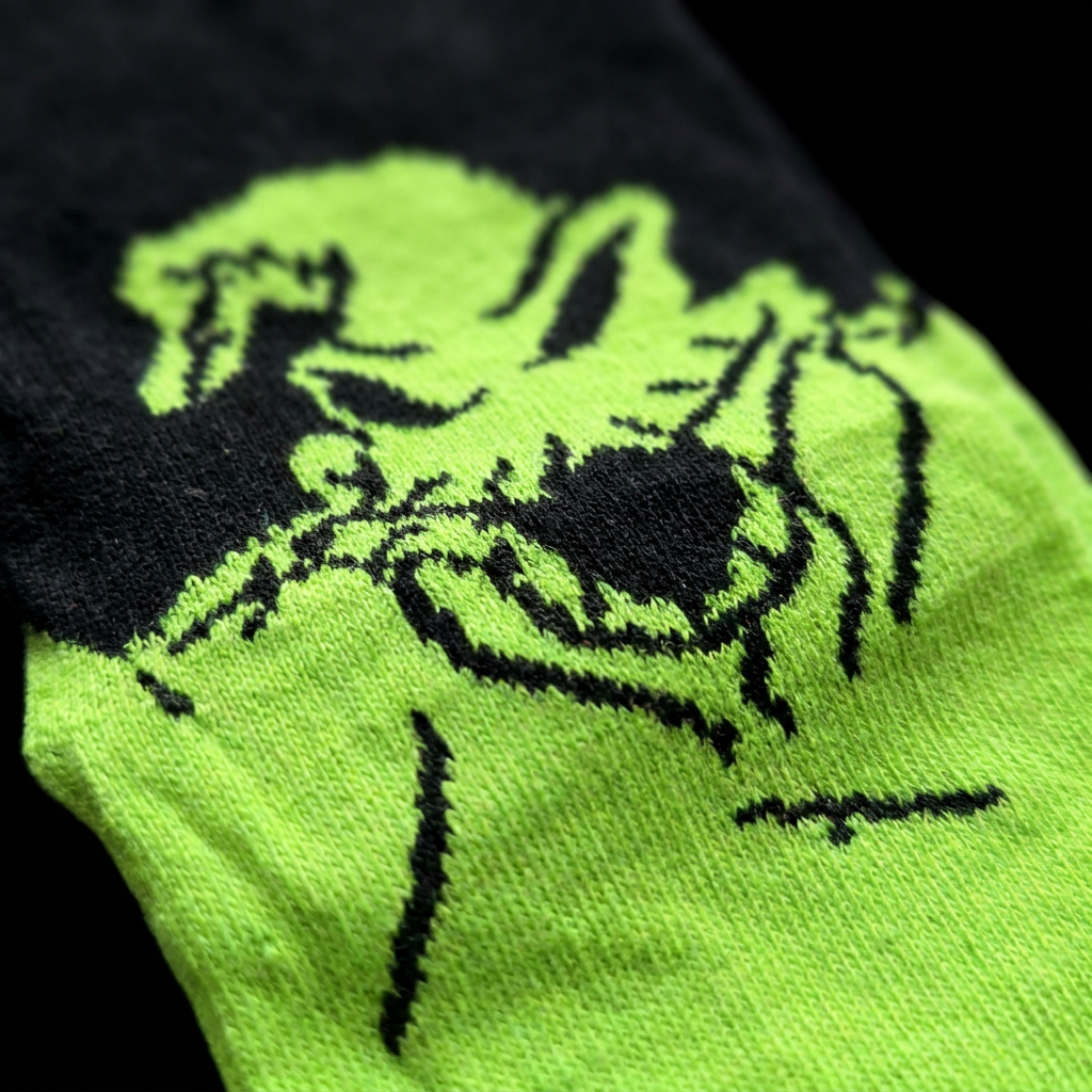 "Oogie’s Gamble" Neon Green Crew Socks
