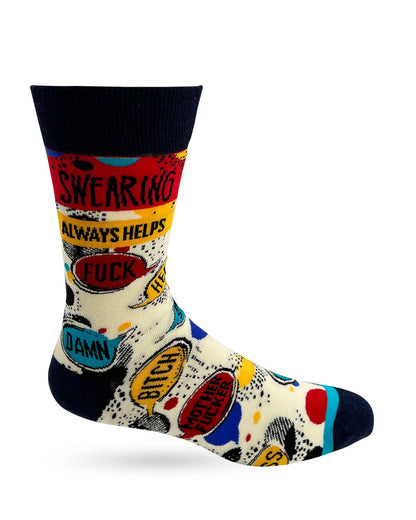 Fabdaz - Swearing Always Helps Men's Novelty Crew Socks