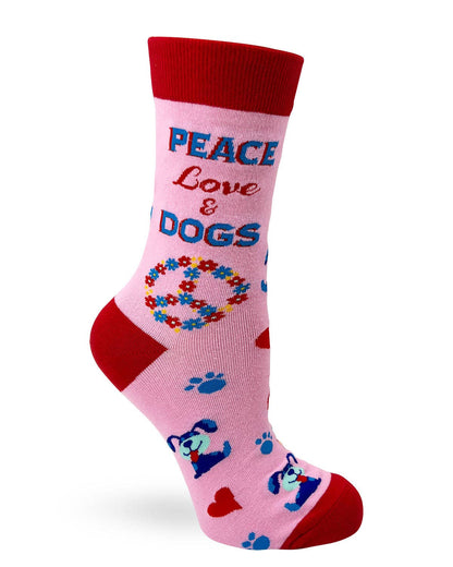 Fabdaz - Peace Love and Dogs Women's Crew Socks