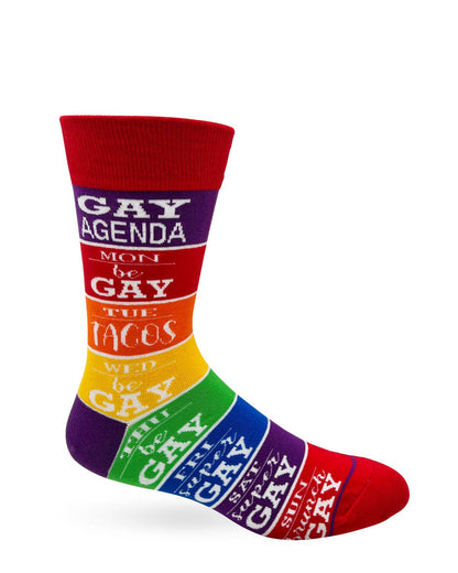 Fabdaz - Gay Agenda Men's Novelty Crew Socks