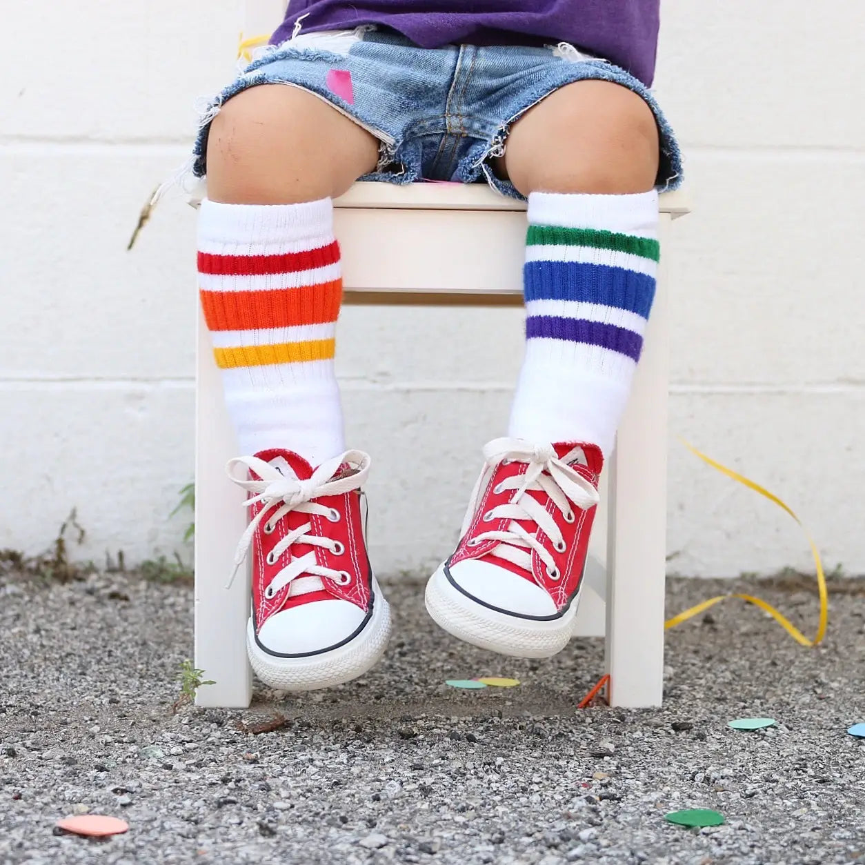 Pride Socks - Toddlers Tube Socks- Courage