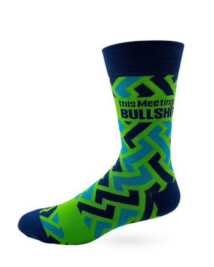 Fabdaz - This Meeting is Bullshit Men's Novelty Crew Socks