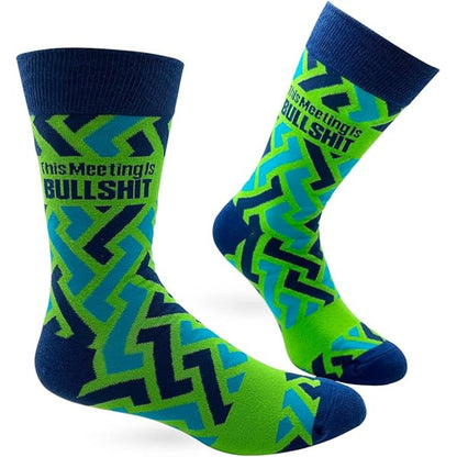 Fabdaz Men's Novelty Crew Socks - Adulting Is Bullsh-t