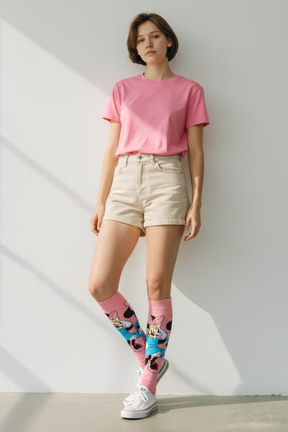 Pretty in Pink Minnie Mouse Knee-Highs