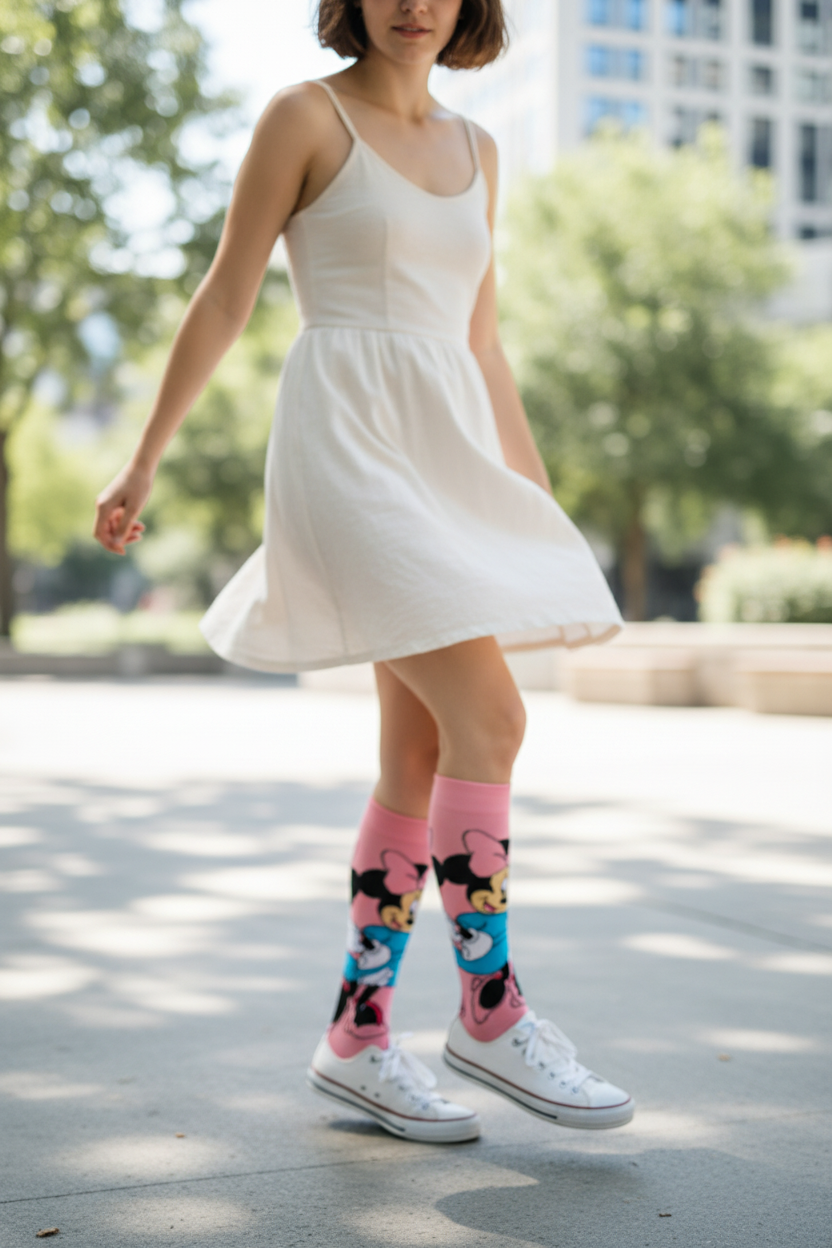 Pretty in Pink Minnie Mouse Knee-Highs