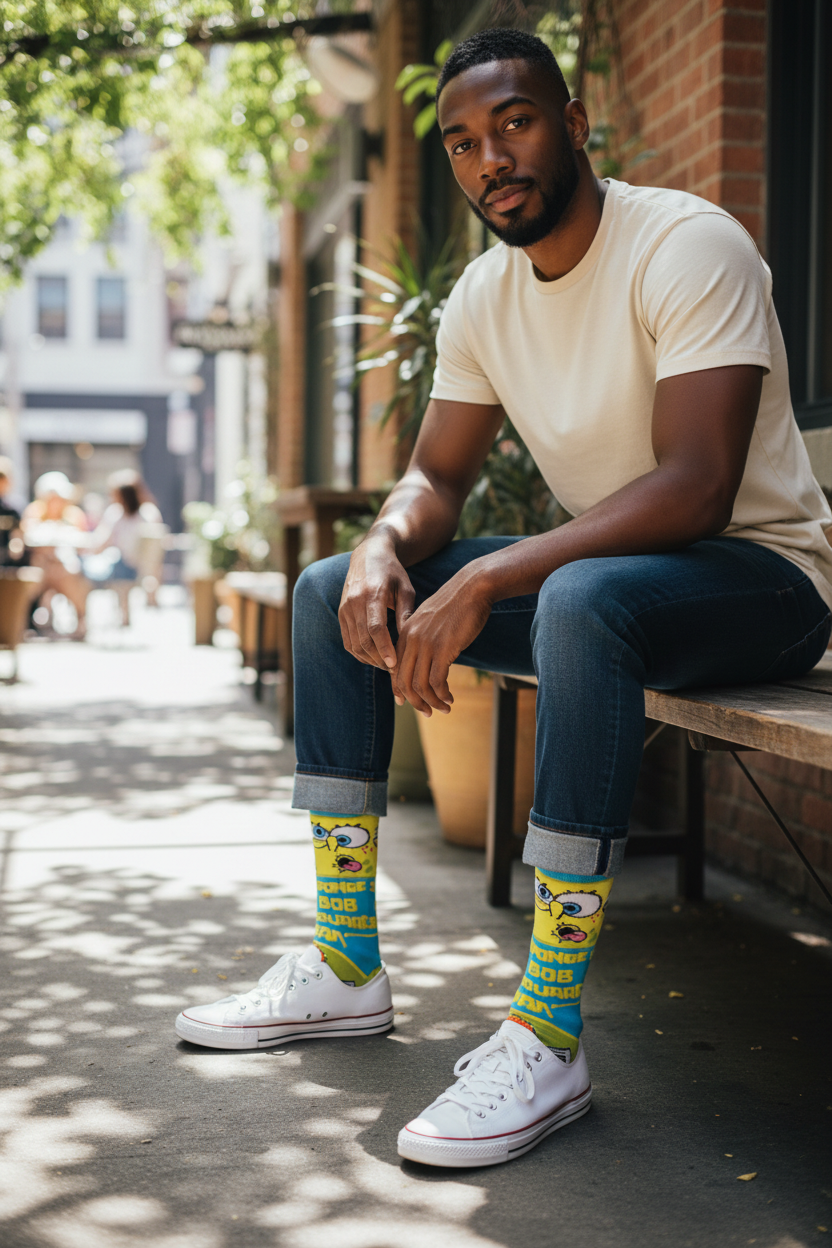 "I'm Ready!" SpongeBob SquarePants Graphic Socks