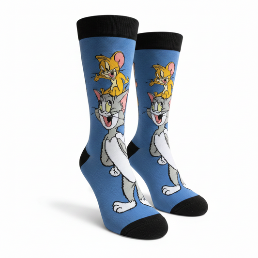 The Big Cheese: Tom & Jerry Blue Floral Socks