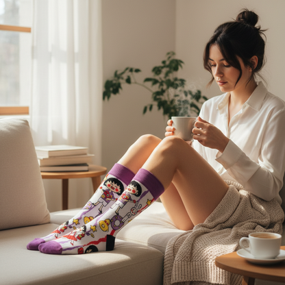 "Chibi Charm" Maruko-chan Graphic Crew Socks