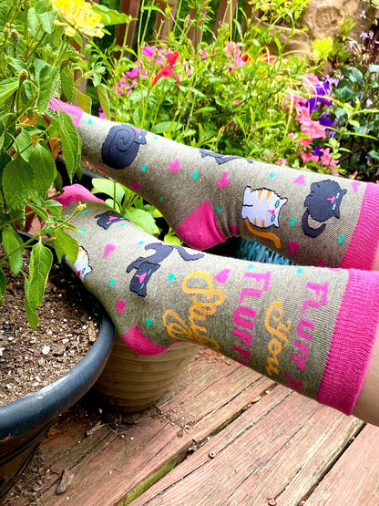 Fabdaz - Fluff You You Fluffin' Fluff Sassy Women's Crew Socks with Cats