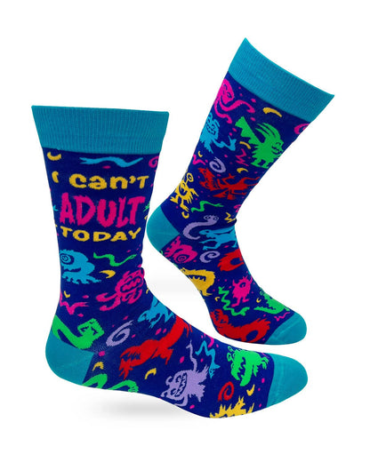 Fabdaz - I Can’t Adult Today Men's Novelty Crew Socks