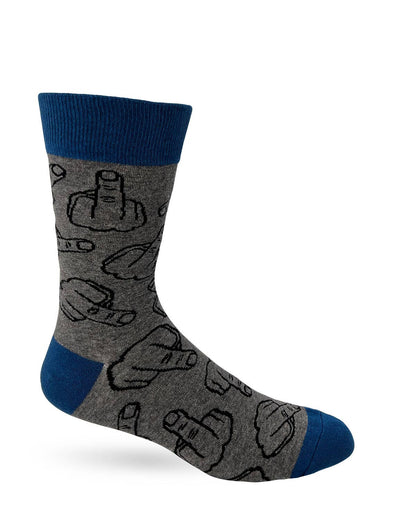 Fabdaz - Flip Off Finger Men's Novelty Crew Socks