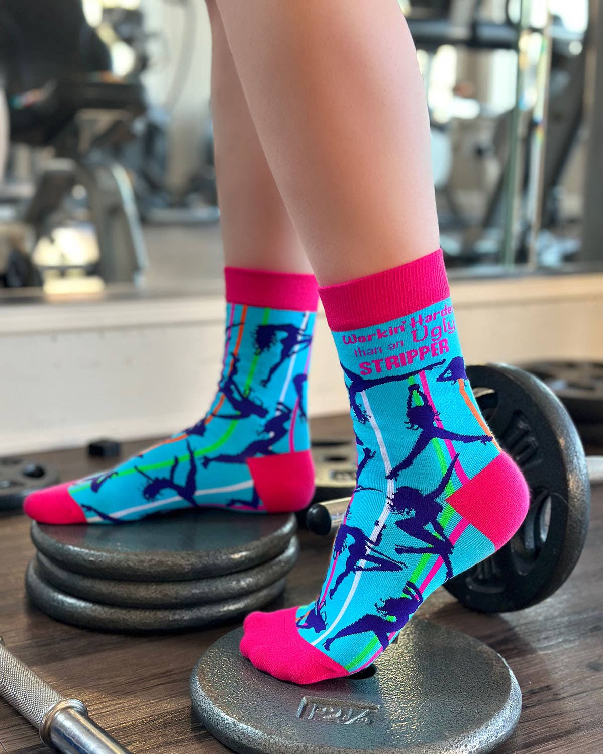 Fabdaz - Workin' Harder Than an Ugly Stripper Women's Crew Socks
