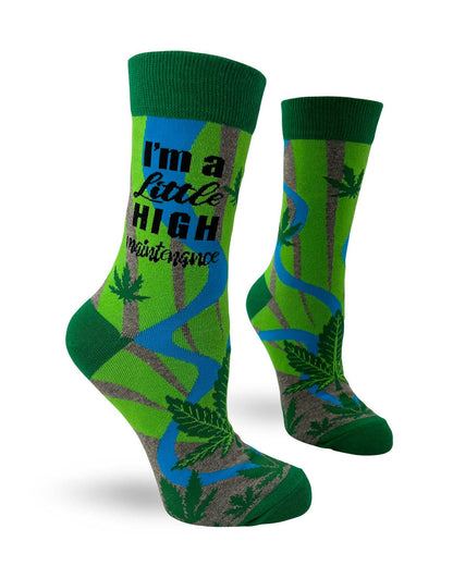 Fabdaz - "I'm a Little High Maintenance" Funny Women's Crew Socks