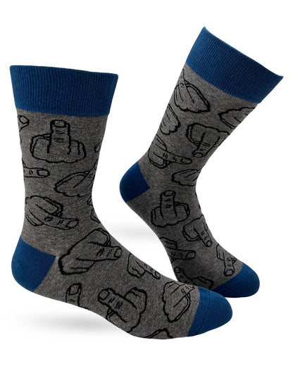 Fabdaz - Flip Off Finger Men's Novelty Crew Socks