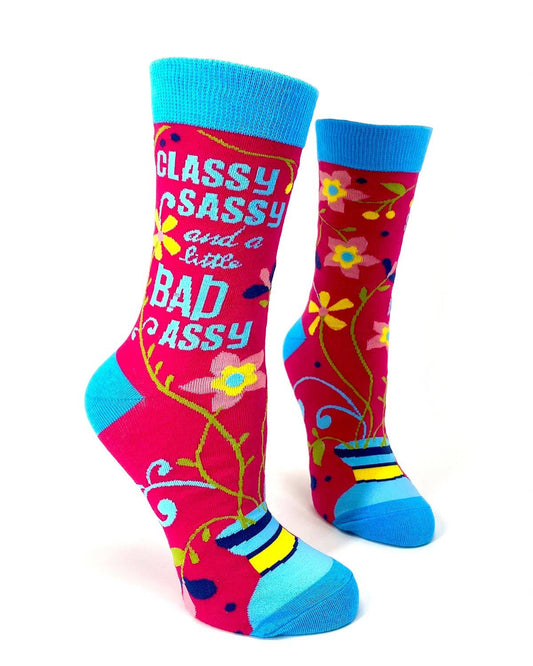 Fabdaz - Classy Sassy and a Little Bad Assy Women's Crew Socks