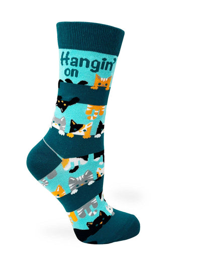 Fabdaz - Hangin' on 'till Friday Ladies' Crew Socks Featuring Cute Ca