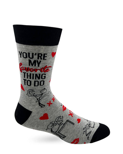 Fabdaz - You're My Favorite Thing To Do Men's Novelty Crew Socks