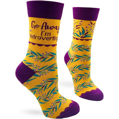 Fabdaz Introverting Funny Novelty Socks for Women Size 5-10