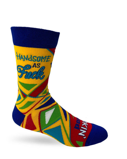Fabdaz - Handsome As F..k Lookin' Good Men's Novelty Crew Socks