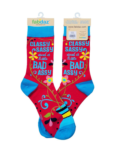 Fabdaz - Classy Sassy and a Little Bad Assy Women's Crew Socks