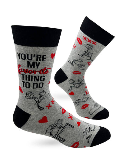 Fabdaz - You're My Favorite Thing To Do Men's Novelty Crew Socks