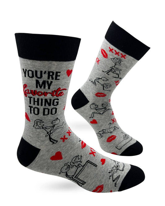 Fabdaz - You're My Favorite Thing To Do Men's Novelty Crew Socks