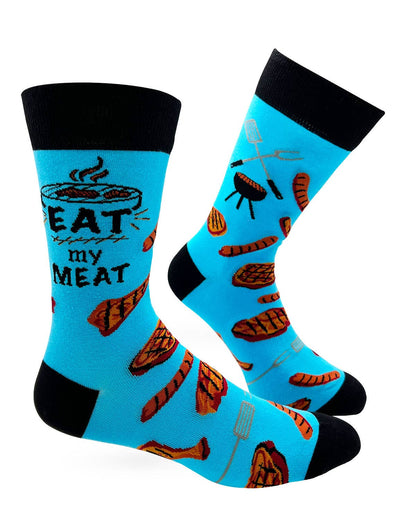 Fabdaz - Eat My Meat Men's Novelty Crew Socks