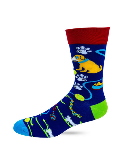 Fabdaz - My Dog and I Talk Shit About You Men's Novelty Crew Socks