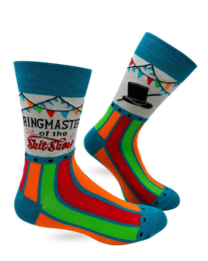 Fabdaz - Ringmaster Of The Shit Show Men's Novelty Crew Socks
