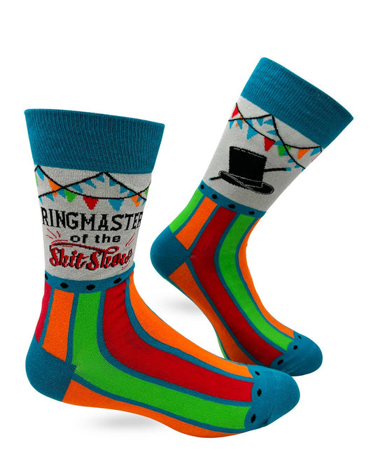 Fabdaz - Ringmaster Of The Shit Show Men's Novelty Crew Socks