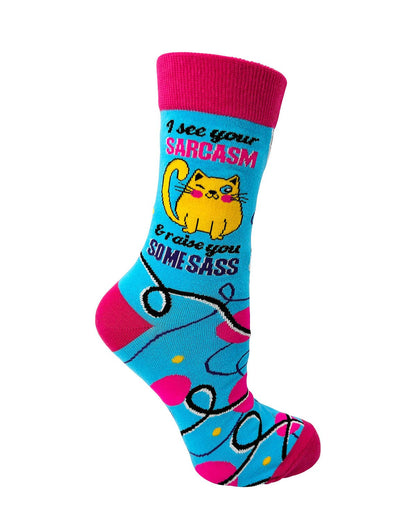Fabdaz - I See Your Sarcasm & Raise You Some Sass Ladies' Crew Socks