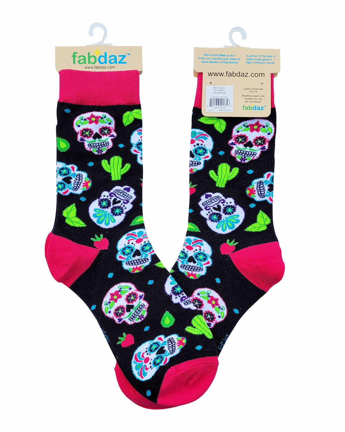 Fabdaz - Sugar Skull Women's Crew Socks