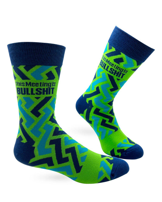 Fabdaz - This Meeting is Bullshit Men's Novelty Crew Socks