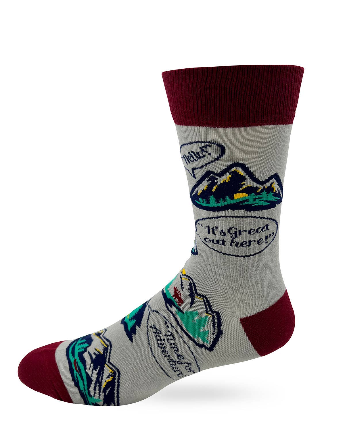 Fabdaz - The Mountains Are Calling Men's Novelty Crew Socks