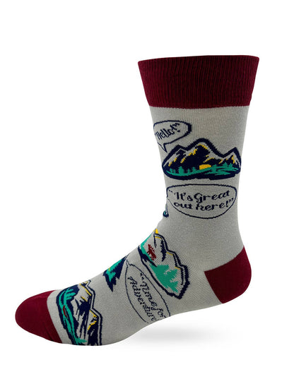 Fabdaz - The Mountains Are Calling Men's Novelty Crew Socks