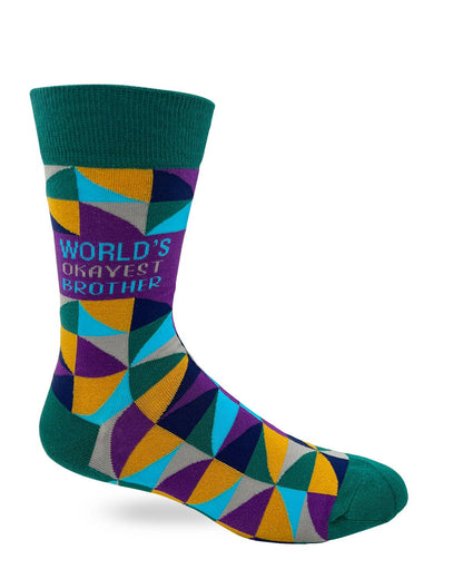 Fabdaz - World's Okayest Brother Men's Novelty Crew Socks