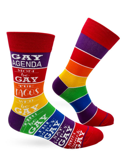 Fabdaz - Gay Agenda Men's Novelty Crew Socks