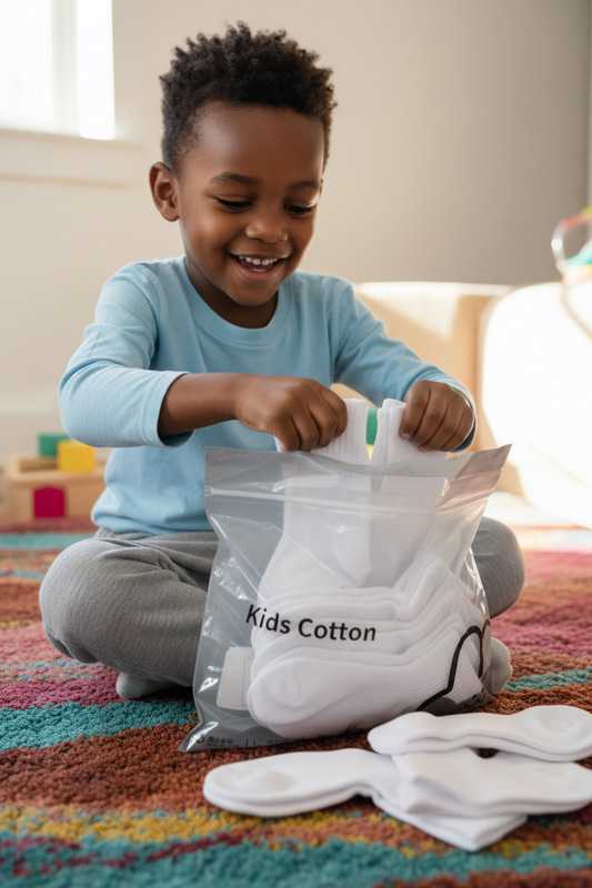 Kids cotton crew socks in white – Dollar Sole buy one give one