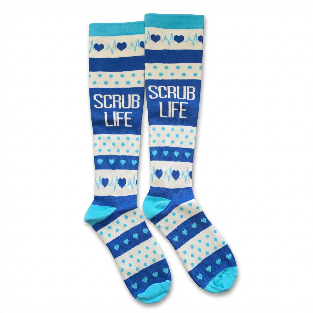 Scrub Life Knee-High Compression Socks (Blue)