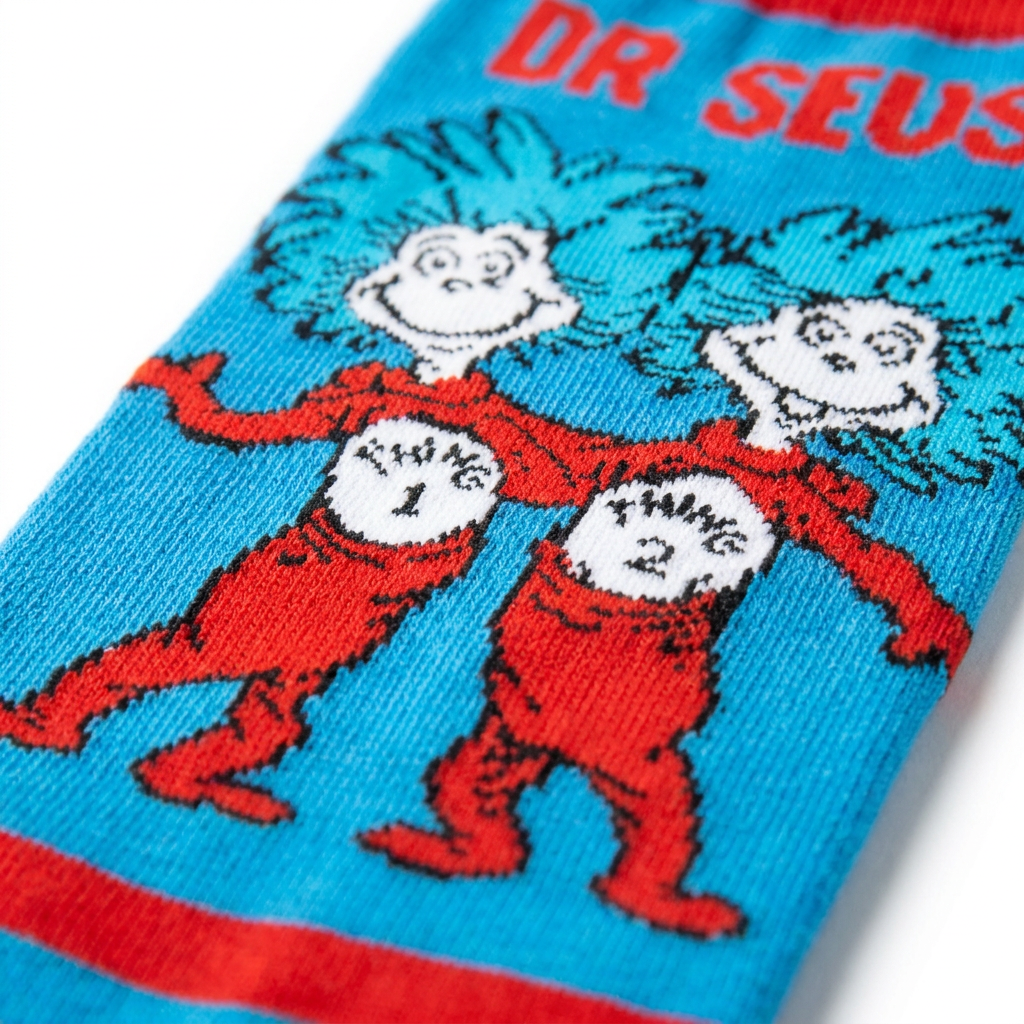 "Double Trouble" Thing 1 &amp; Thing 2 Crew Socks
