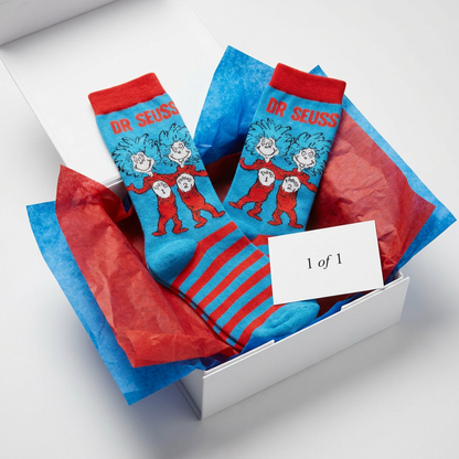"Double Trouble" Thing 1 &amp; Thing 2 Crew Socks